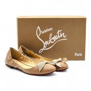 Christian Louboutin Gloriana Leather Ballet Flats Blush Nude EU 37.5 US 7 - $745